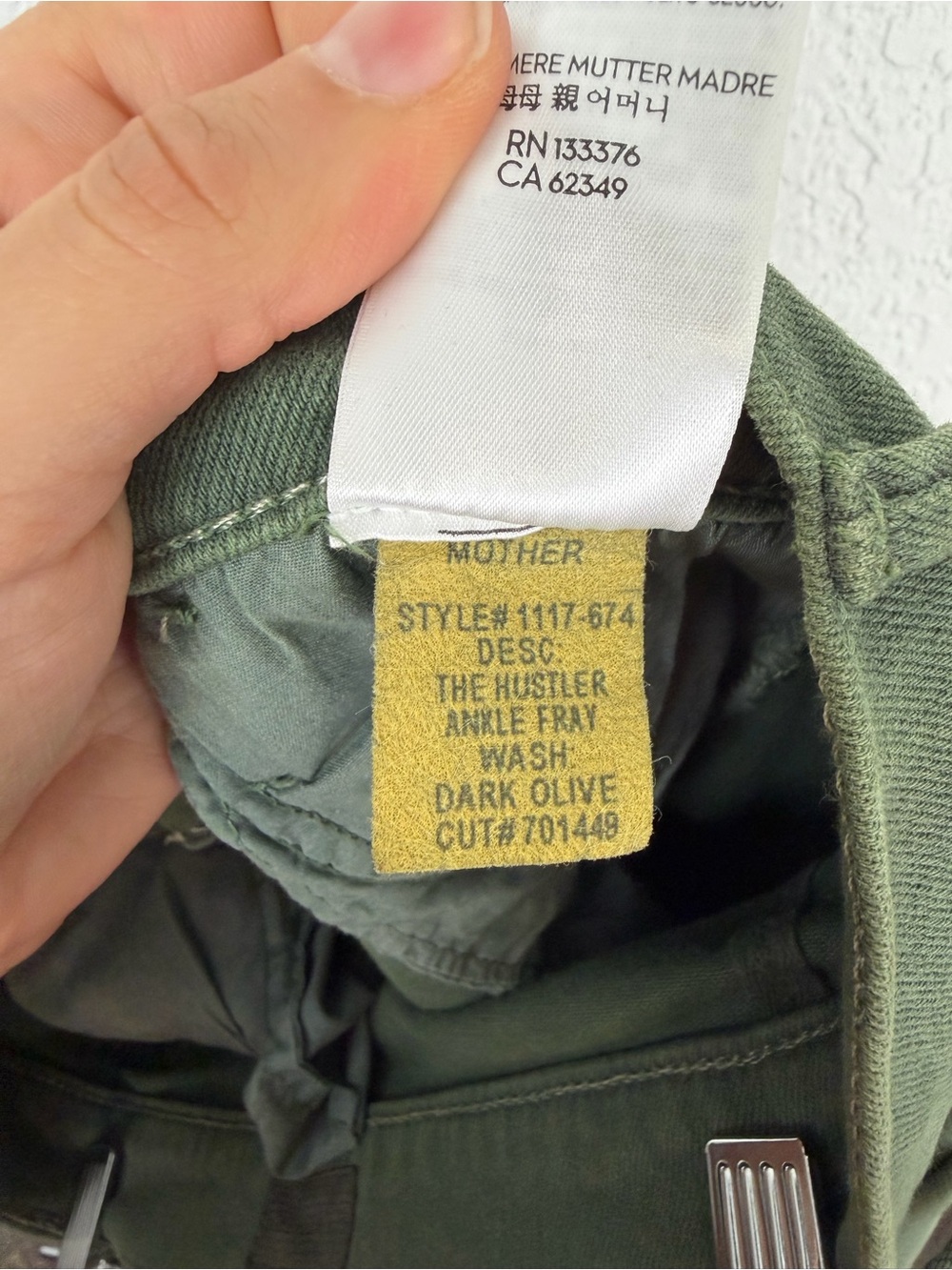 MOTHER Jeans The Hustler Ankle Fray in Dark Olive Green 28 - Picture 9 of 15